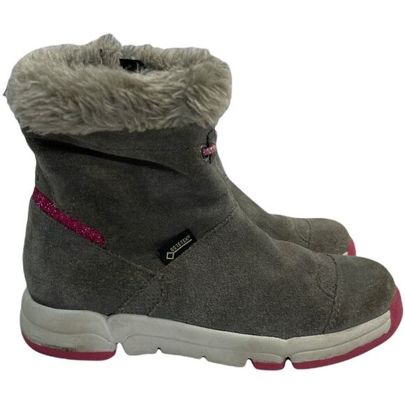 Clarks Trigenic Gore-Tex Gray Faux Suede Winter Boots Girls Size 10M - Picture 1 of 9